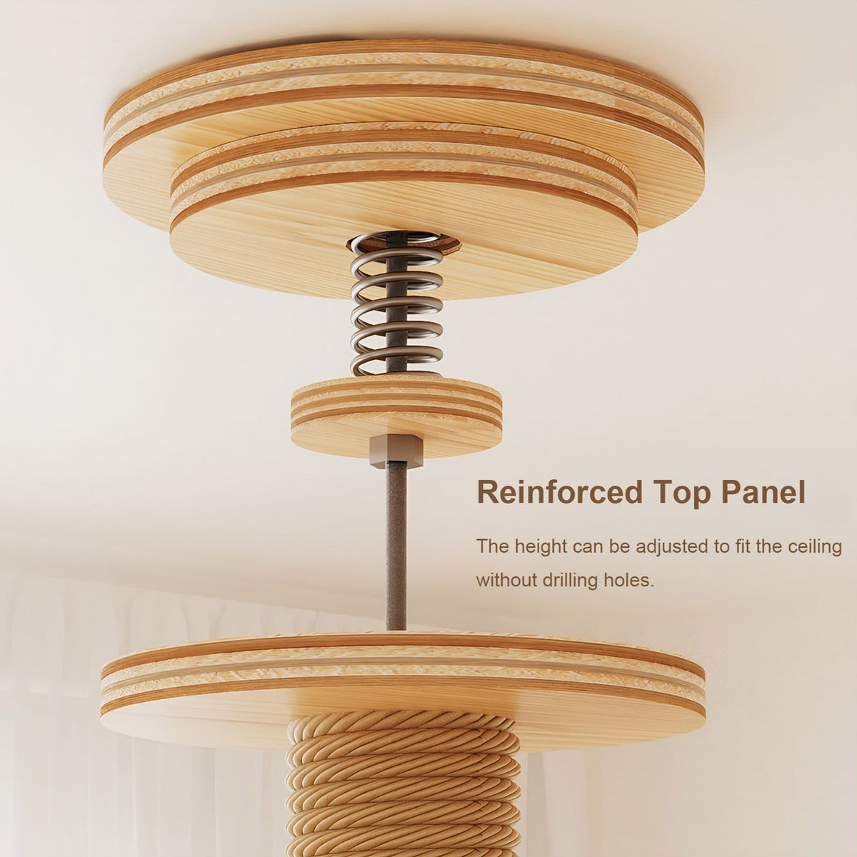 Floor-to-Ceiling Cat Tree with Adjustable Height & Sisal Post