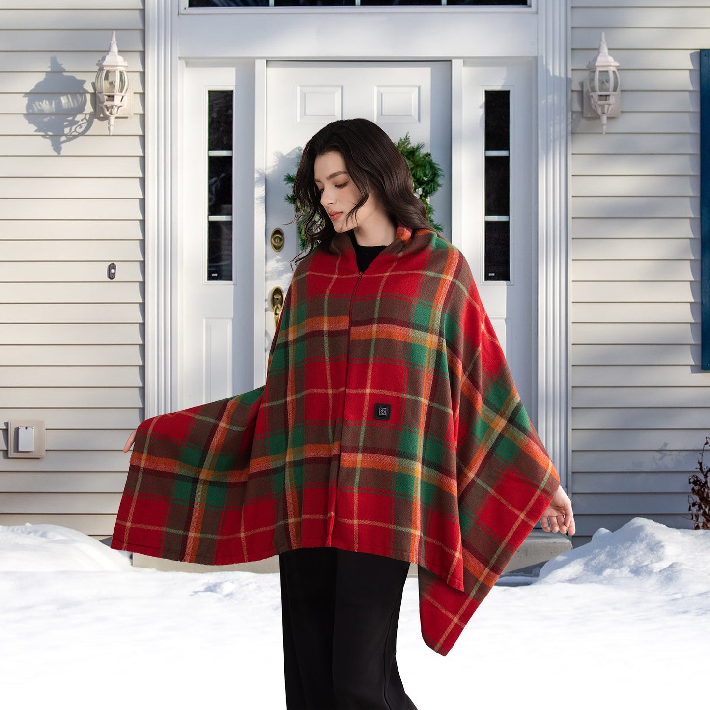 USB Heated Shawl with 3 Heat Levels and Zipper