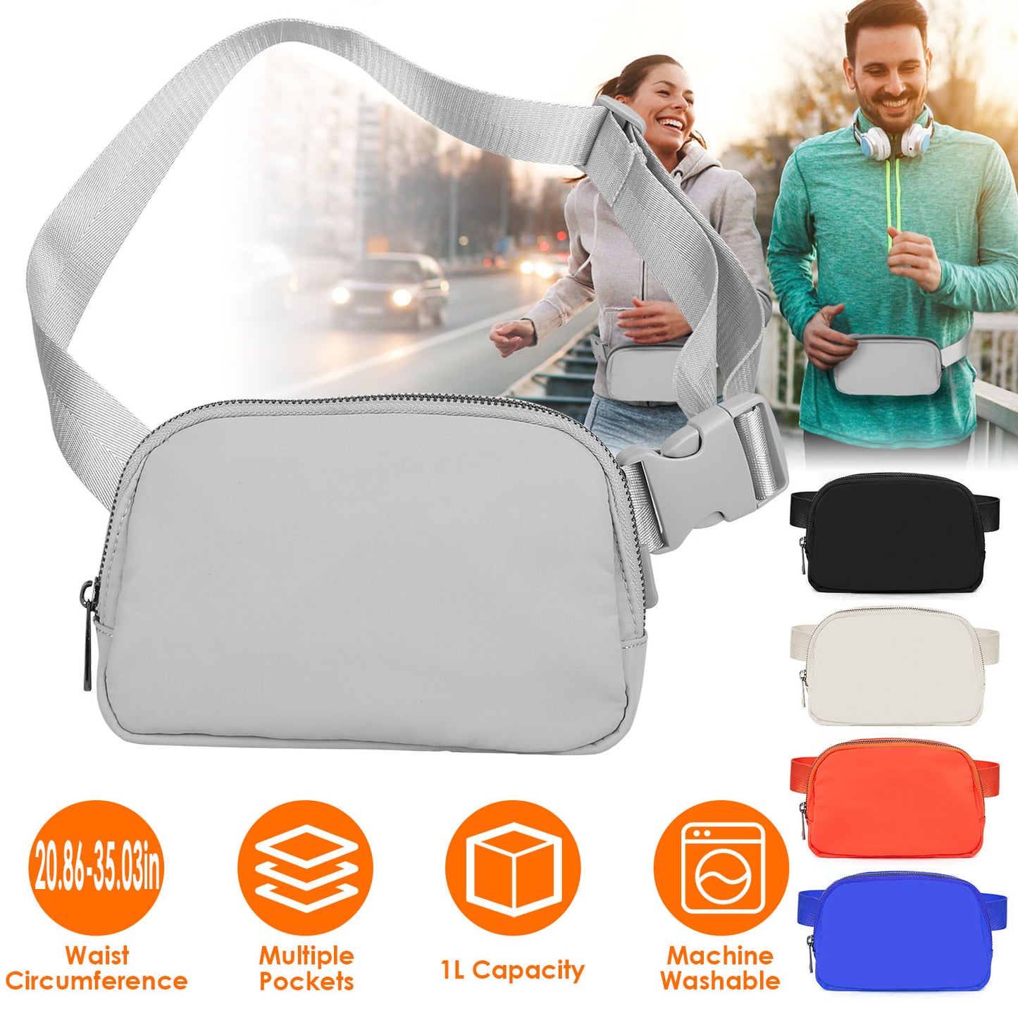 Unisex Sport Waist Pack with Multiple Pockets