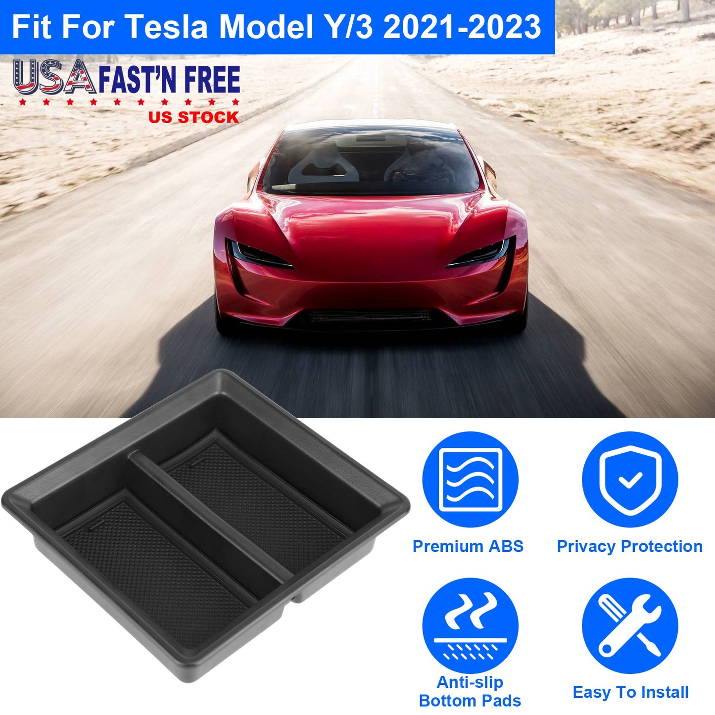 Center Console Organizer Tray for Tesla Model 3/Y 2021-2023
