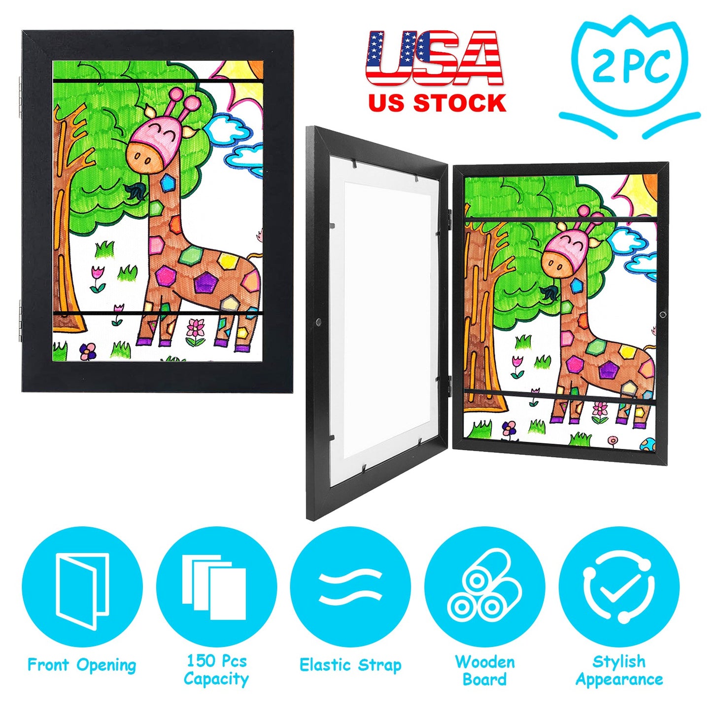 Kids Art Frame A3/A4 Front Opening Display with Storage