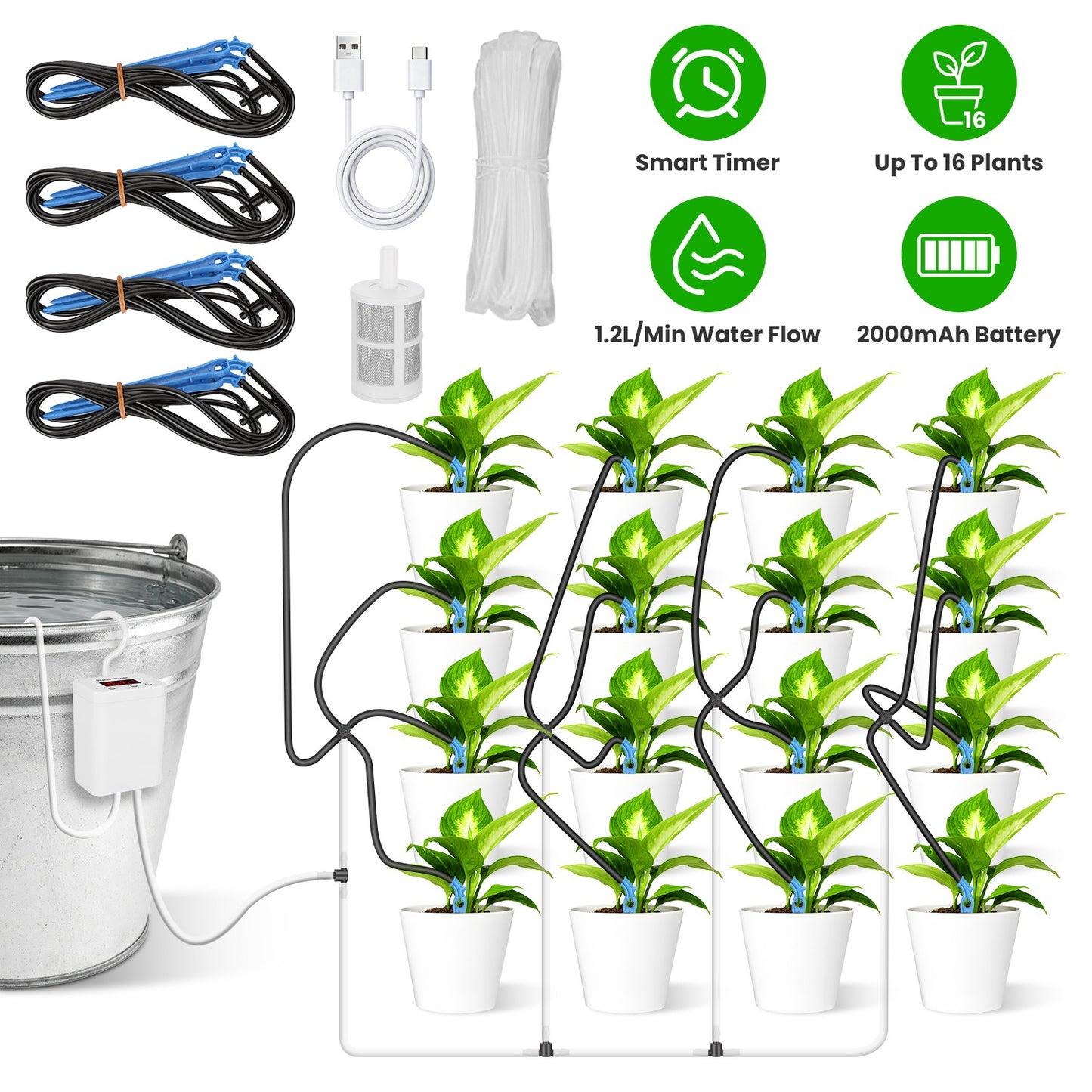 Automatic Plant Watering System with LCD Display & Timer