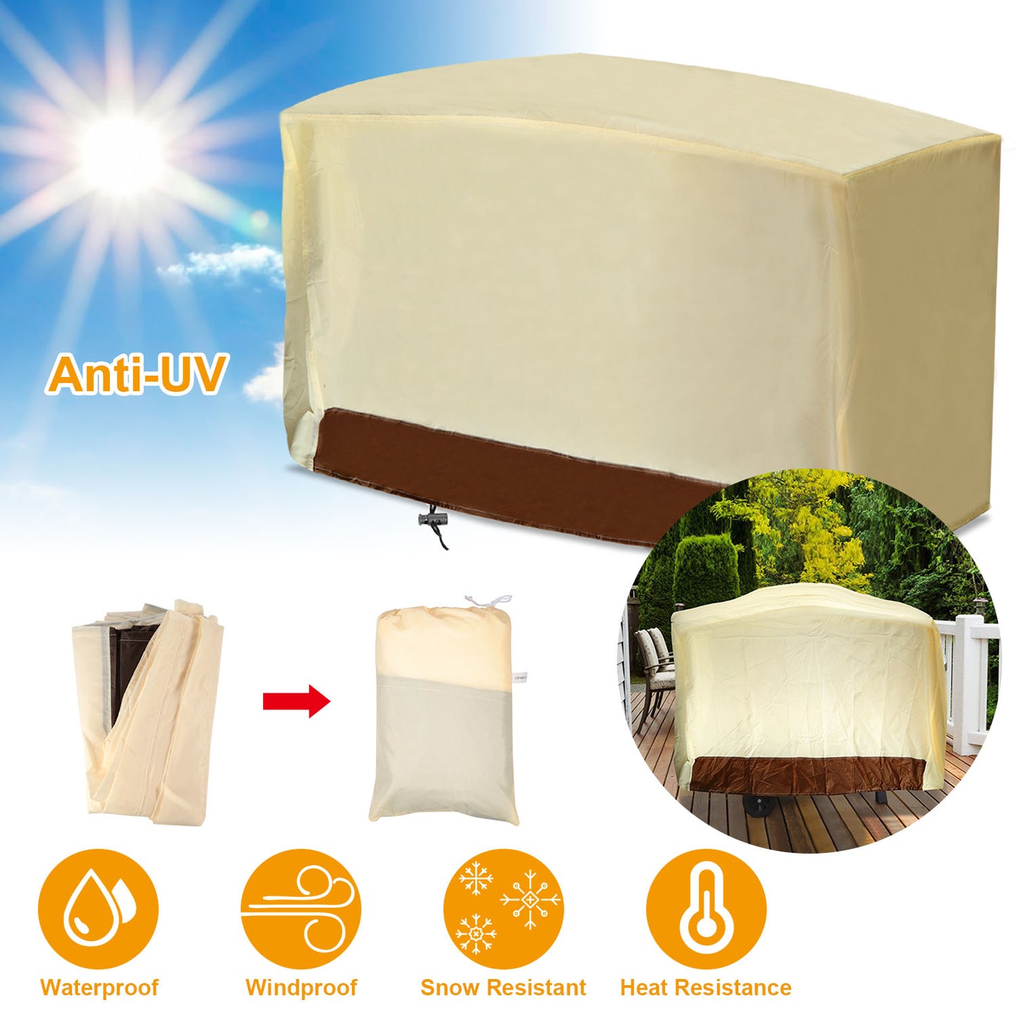 Waterproof BBQ Grill Cover 64 Inch - 210D Oxford Cloth