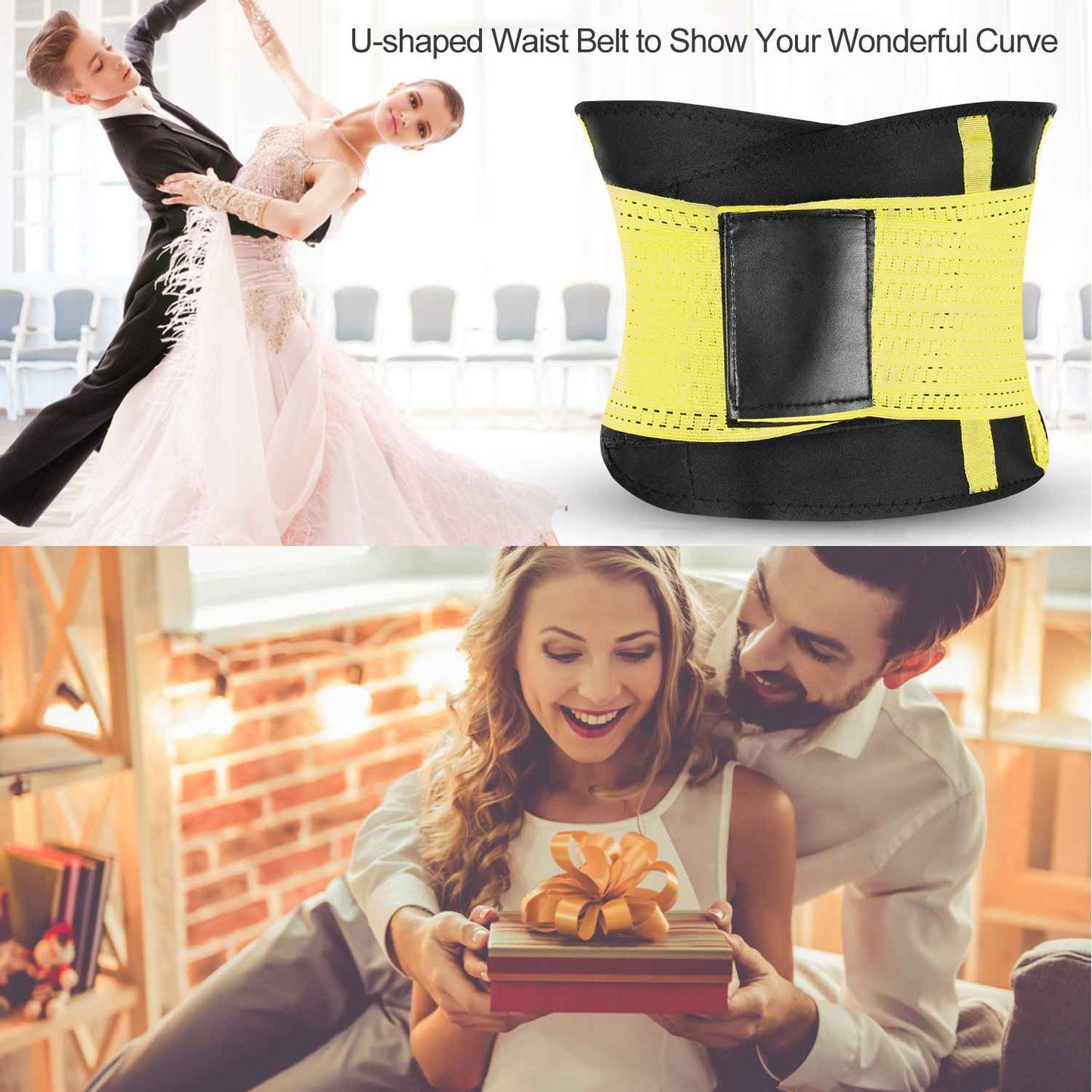 Waist Trainer Belt with Back Support - Adjustable Slimming Band
