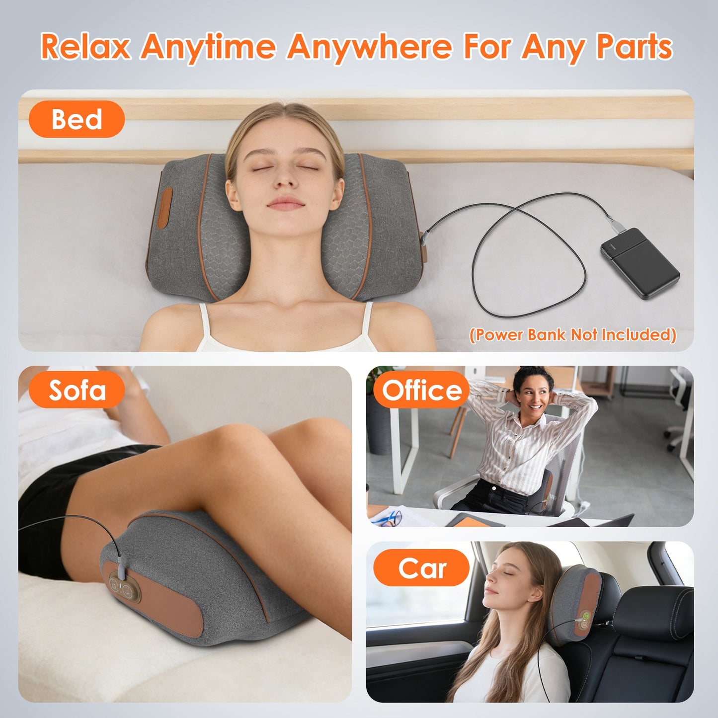 Neck Massager Pillow with Heat, Vibration & Air Compression