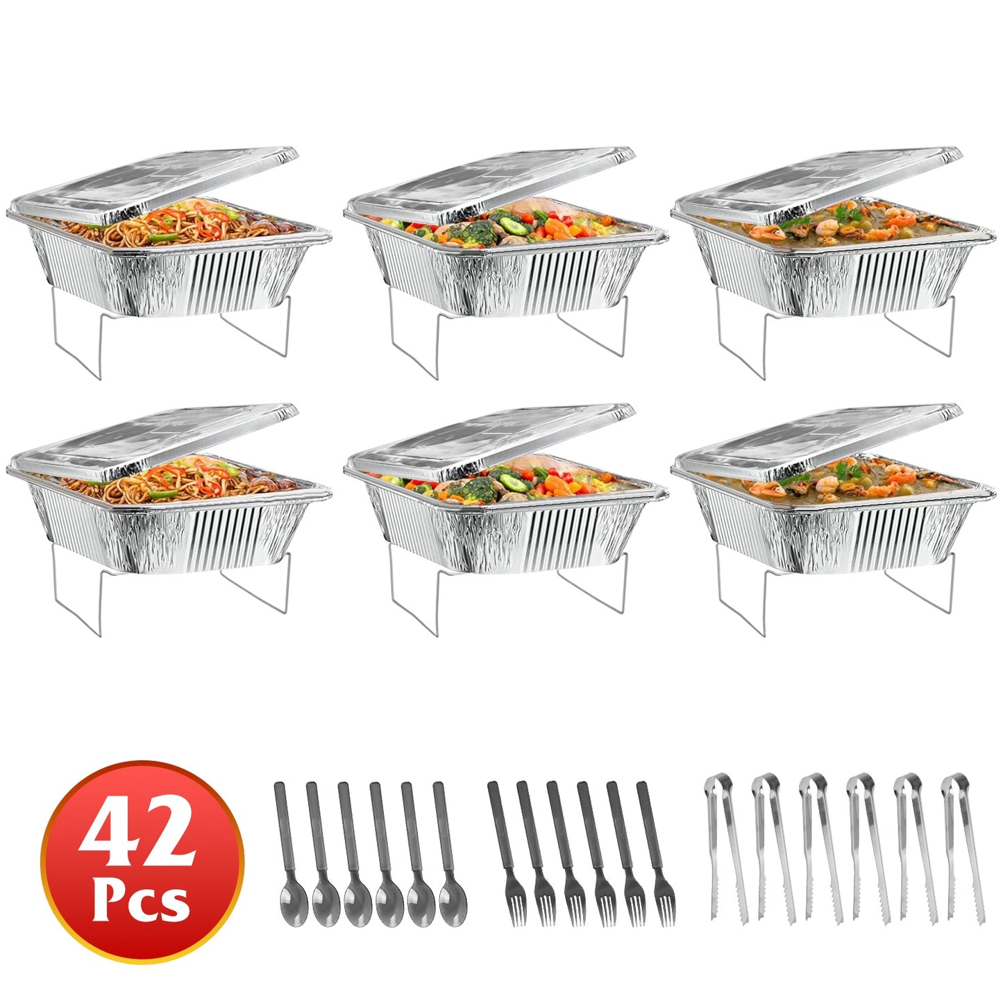 Disposable Chafing Dish Buffet Set - 42 Piece Complete Kit