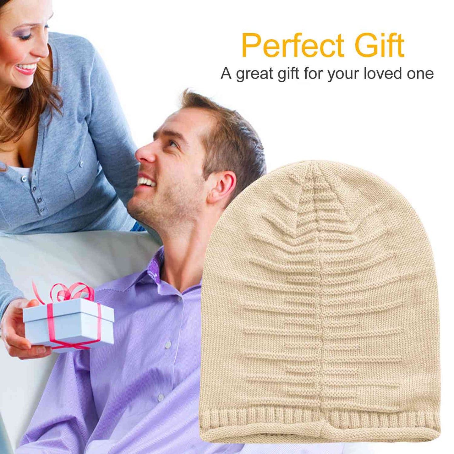 Slouchy Knit Beanie Hat - Unisex Winter Warm Skull Cap