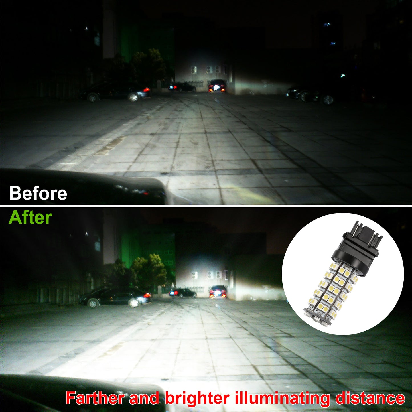 LED Car Light Bulbs 10-Pack 6000K White T25 3528SMD 760lm