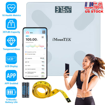 Smart Body Composition Scale with App Sync & 18 Health Metrics