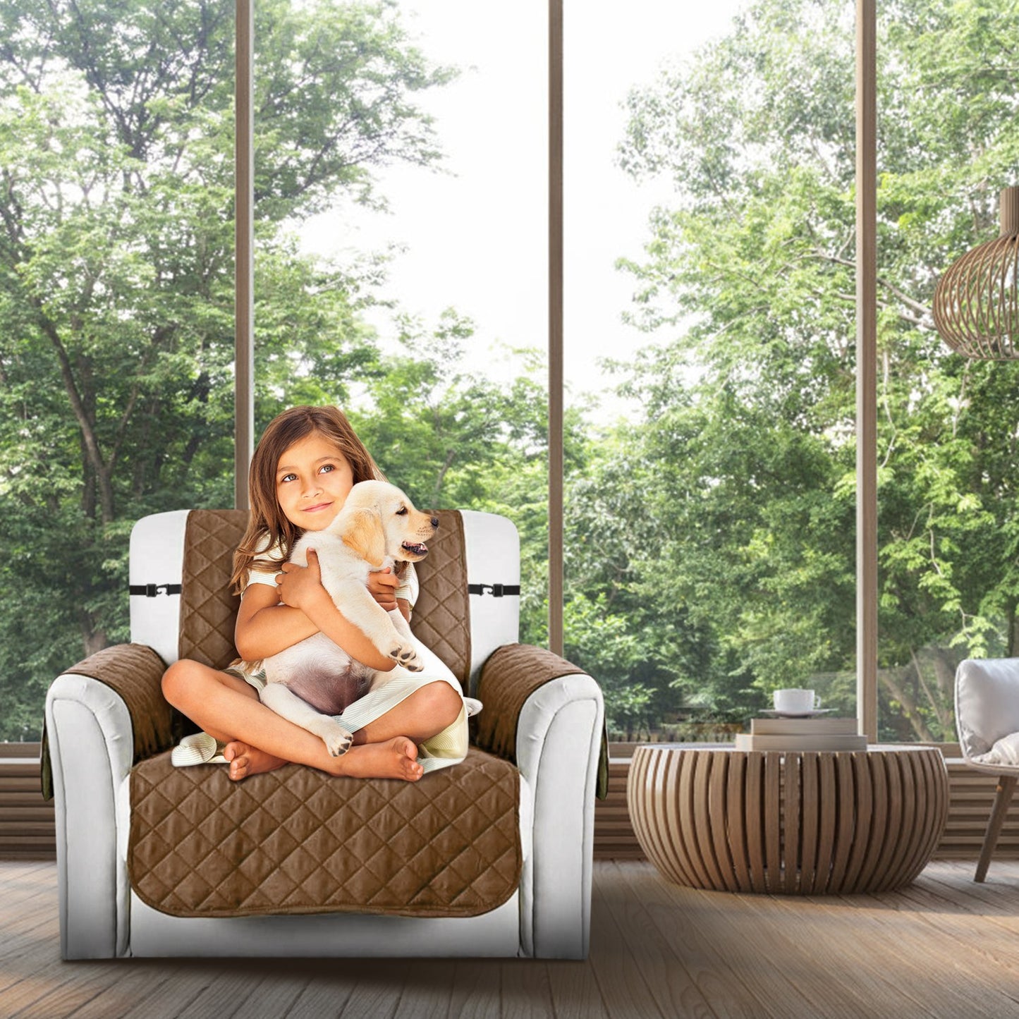 Reversible Sofa Cover with Elastic Straps - Water-Resistant