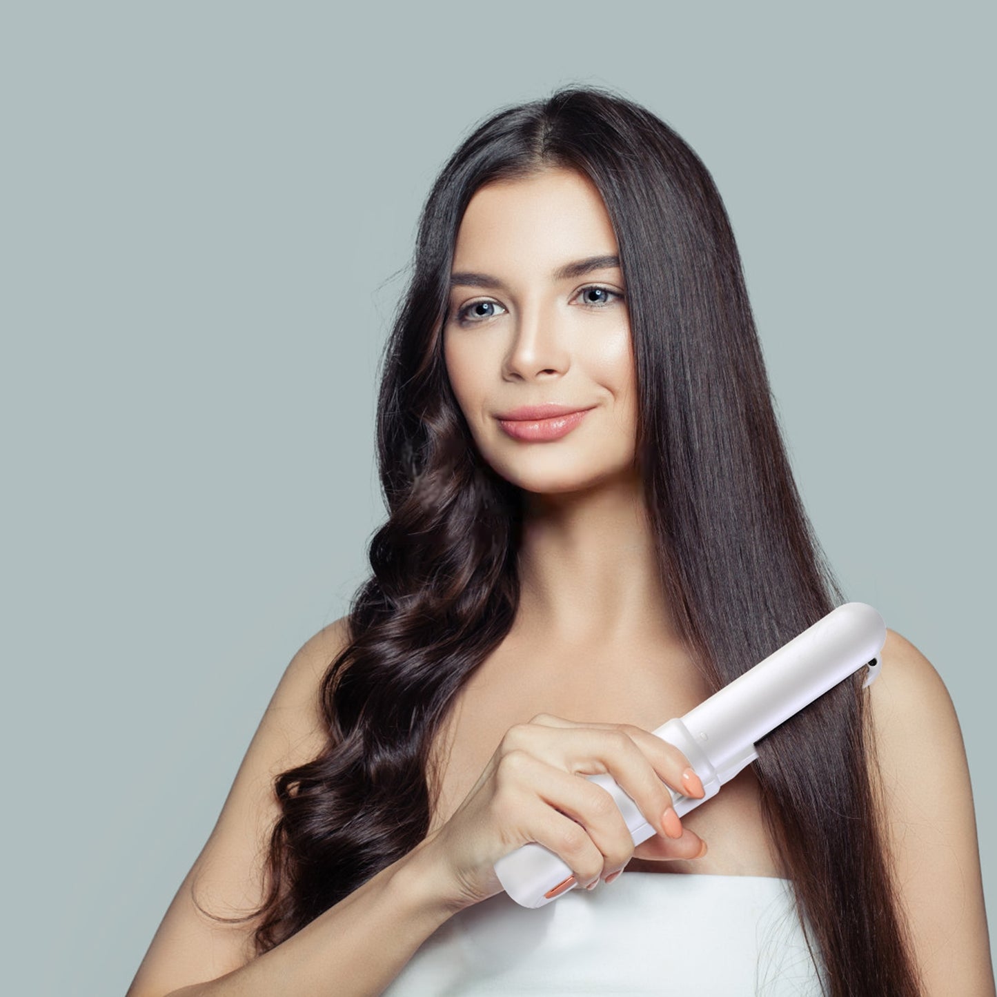 Cordless Hair Straightener Brush 2-in-1 Ceramic Flat Iron