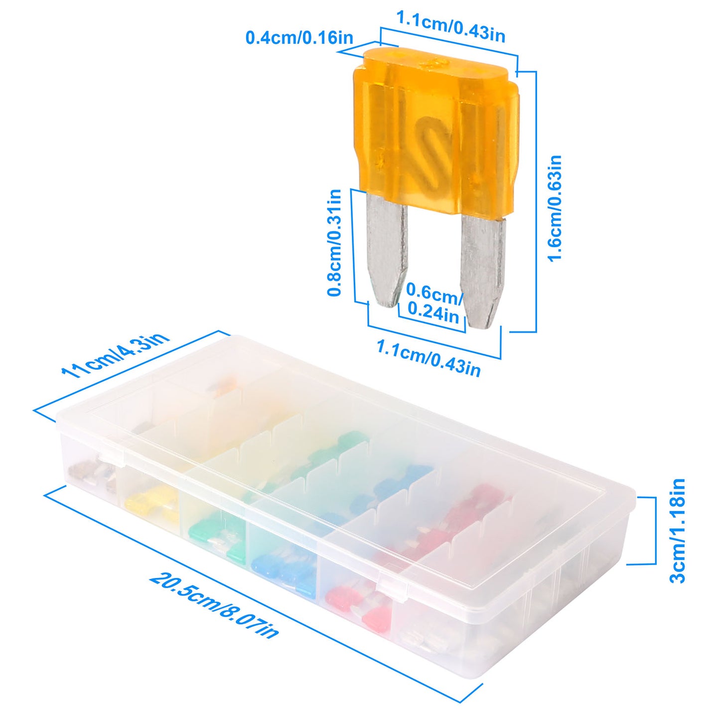 Auto Blade Fuse Set 120-Piece Assorted Kit with Storage Box