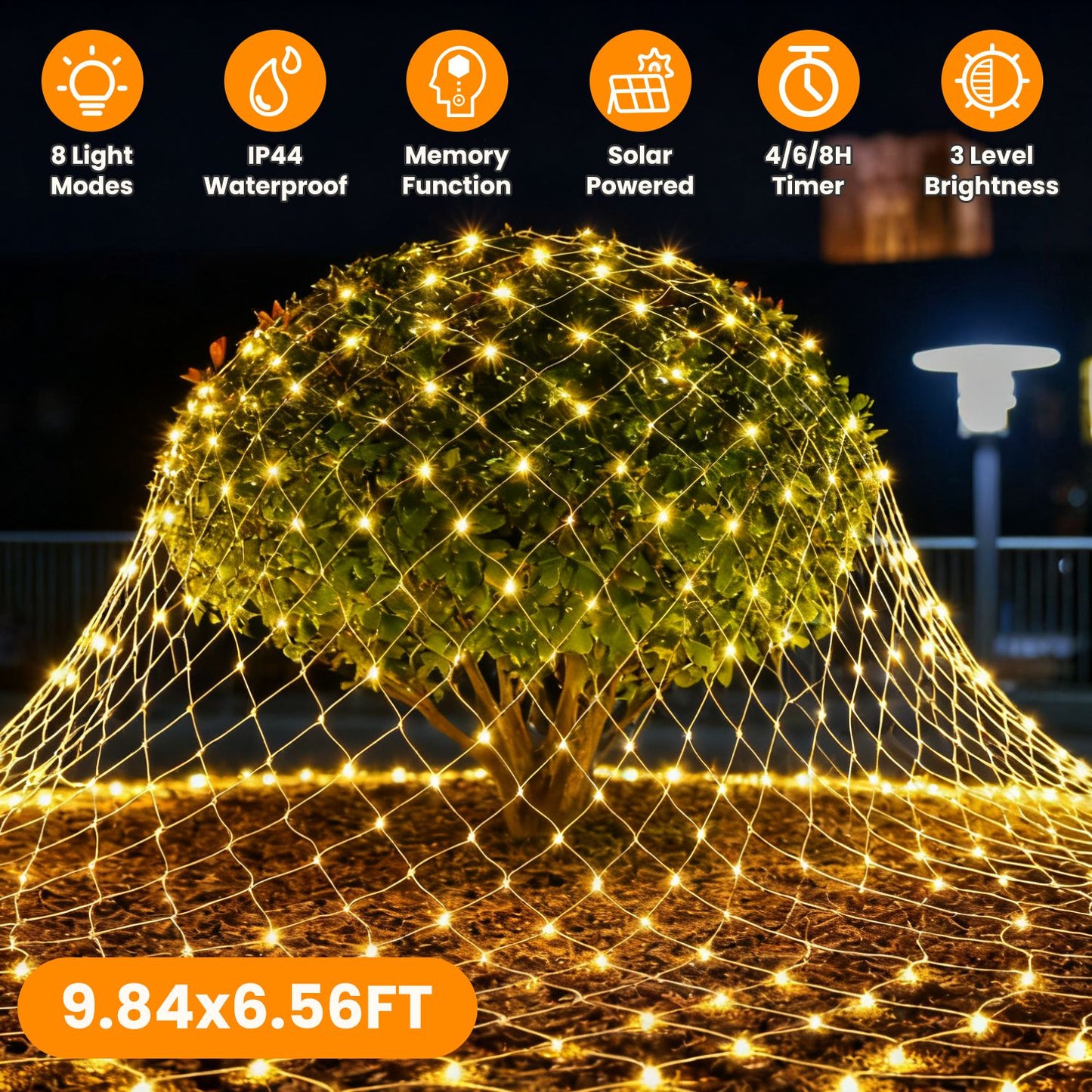 Solar Net Lights 192 LED 9.84x6.56ft Outdoor Waterproof