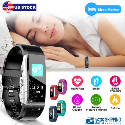 Fitness Tracker with Heart Rate Monitor & Sleep Tracking
