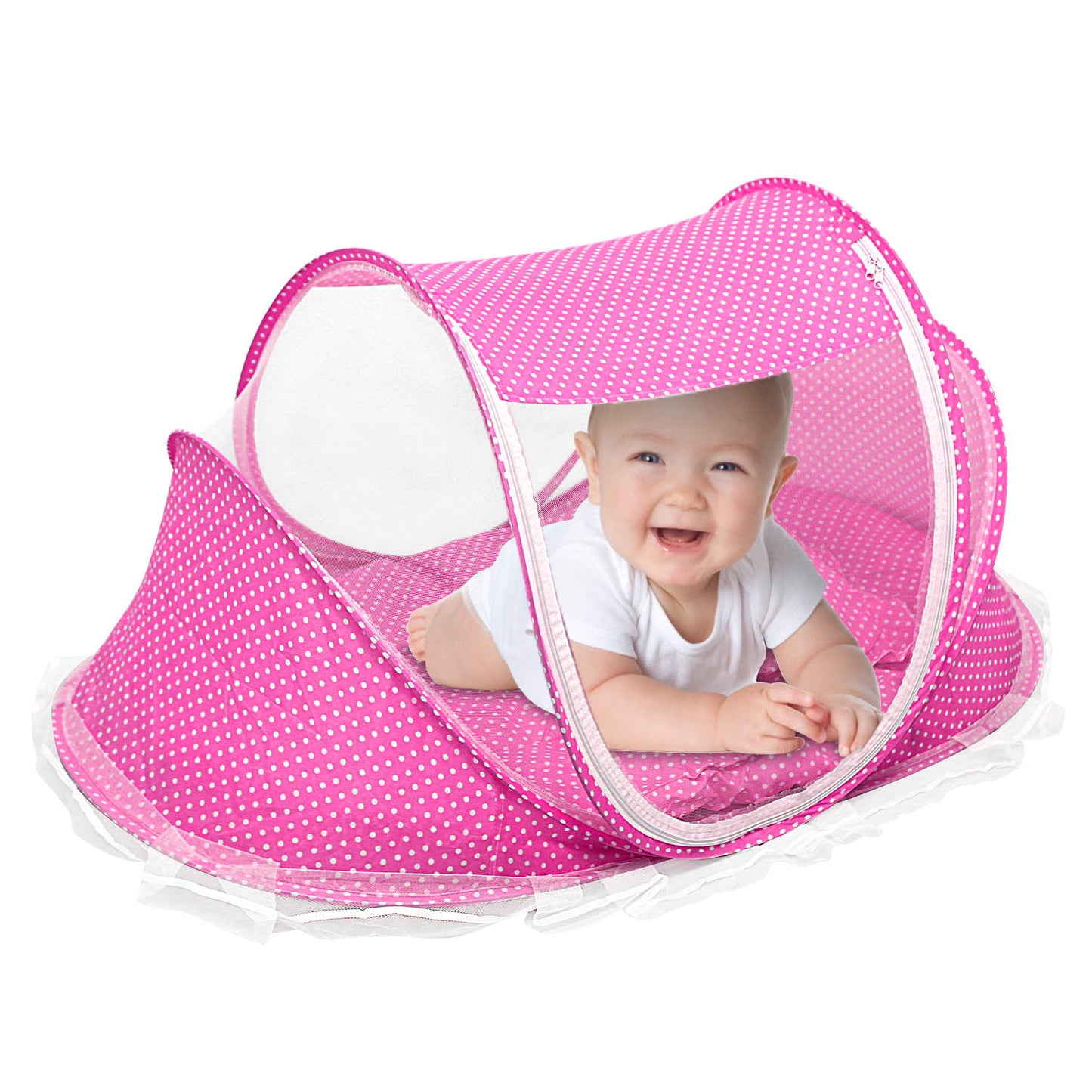 Foldable Baby Travel Bed with Mosquito Net & Music Box