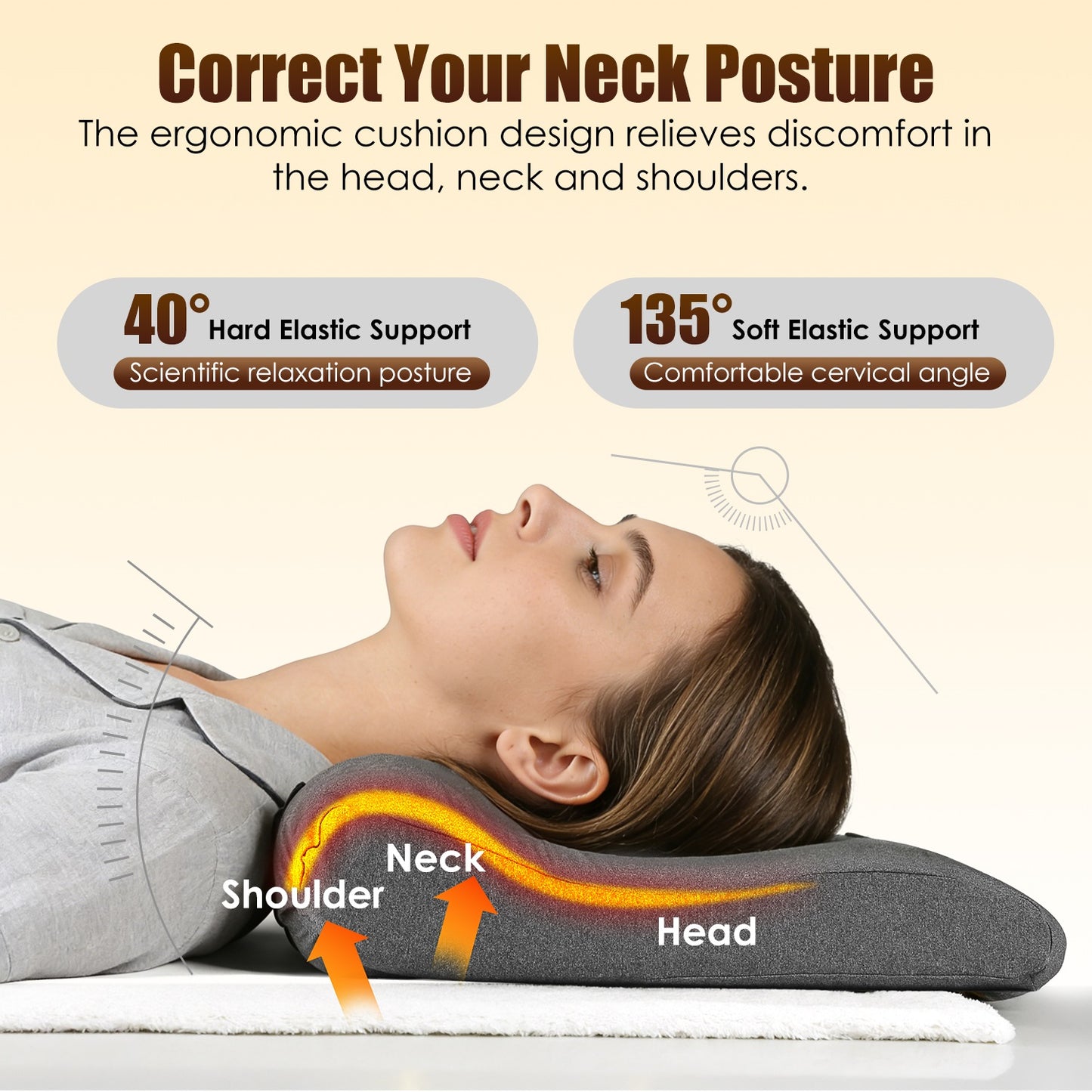 Neck Massager Pillow with Heat & Vibration Memory Foam