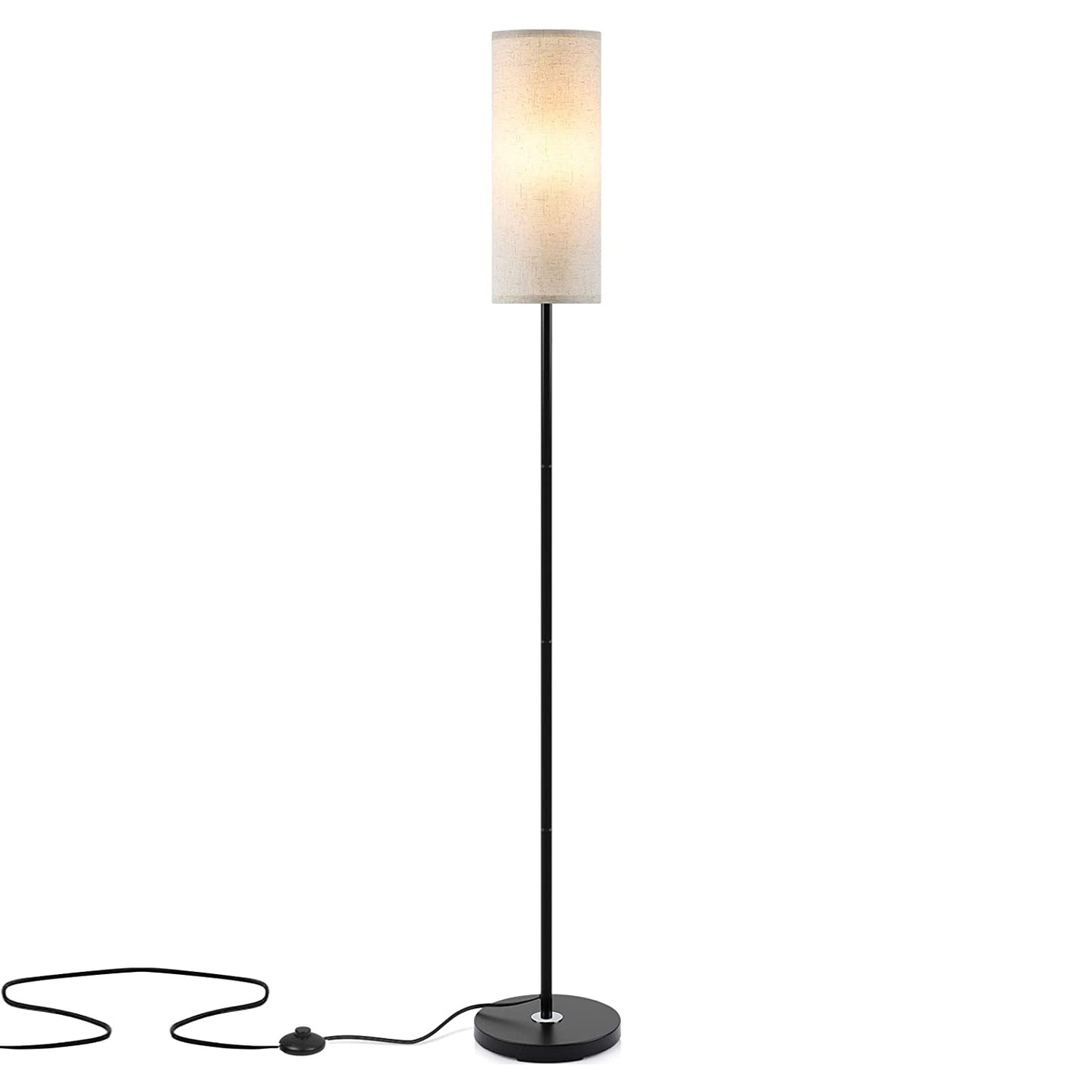 74.8" Floor Lamp with Fabric Shade - Warm Yellow Light