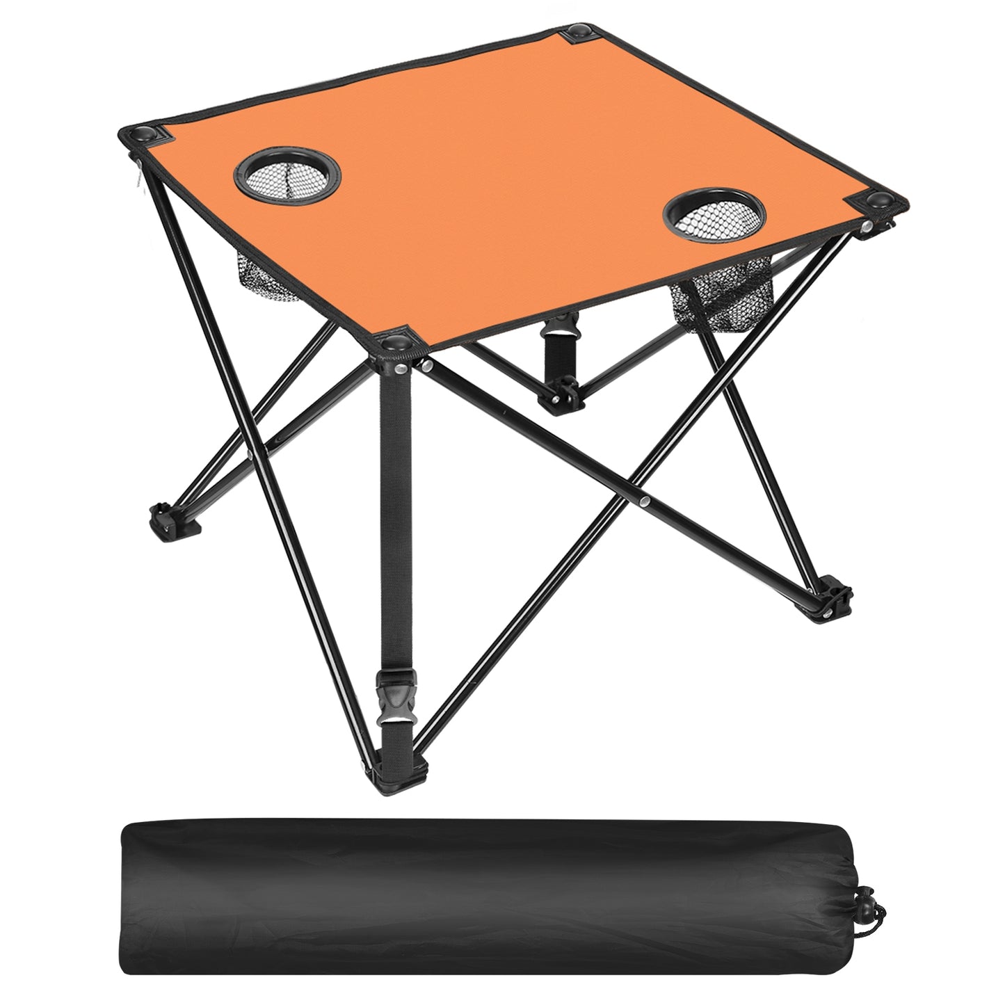 Foldable Camping Table with Cup Holders & Carry Bag (2-Pack)