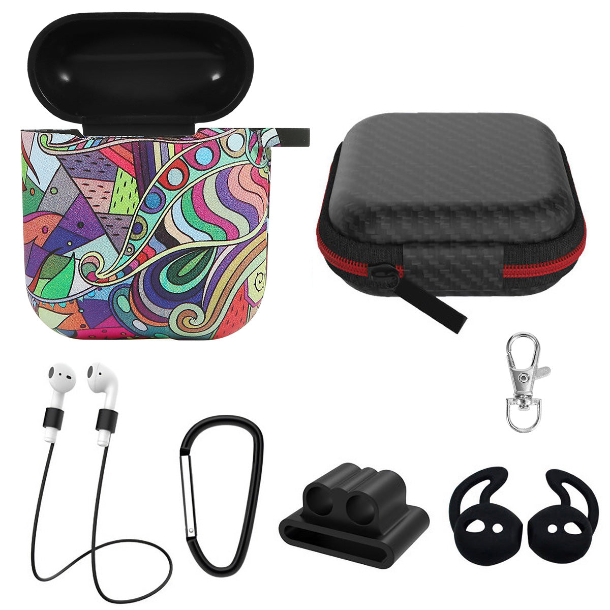 AirPods 1/2 Silicone Case with Accessories Kit
