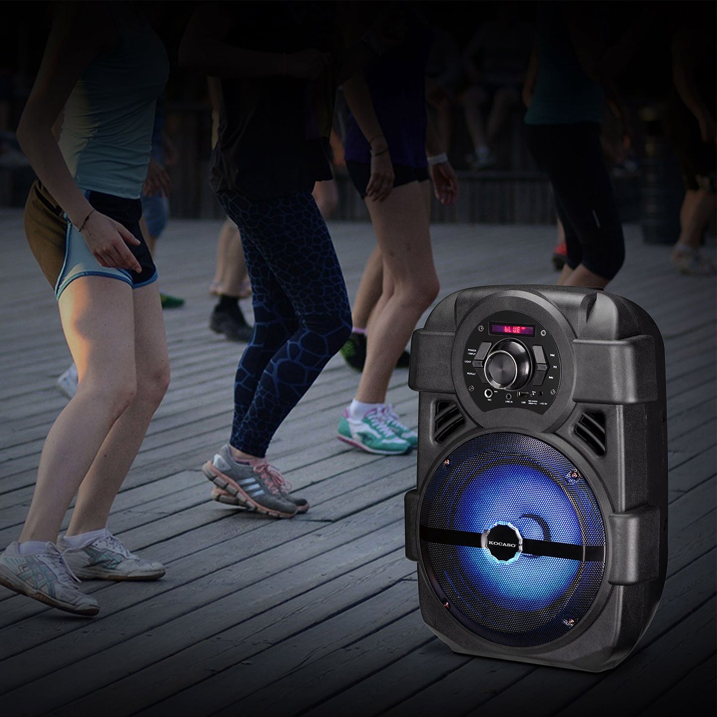 Portable PA Karaoke Speaker with 8" Subwoofer & DJ Lights