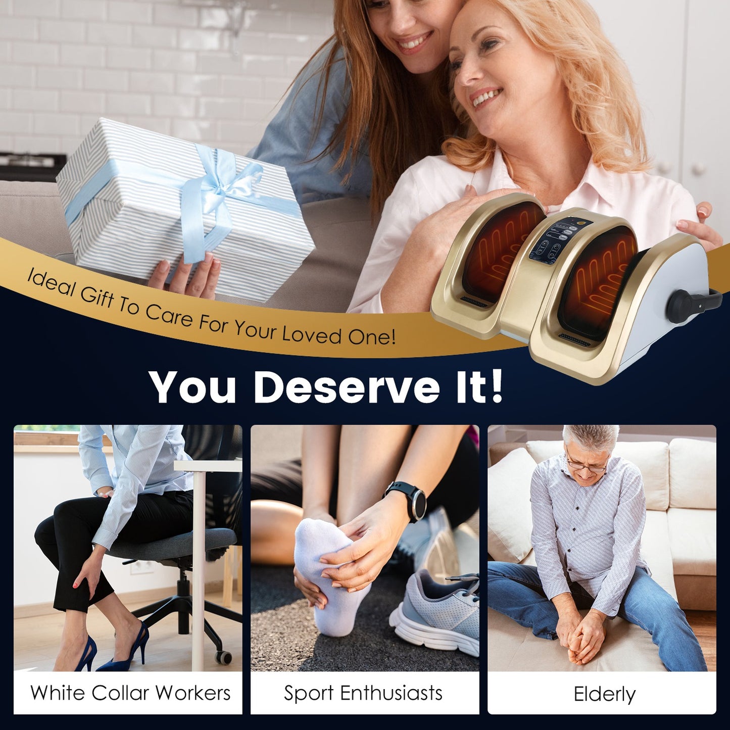 Shiatsu Foot Massager with Heating and Auto Modes