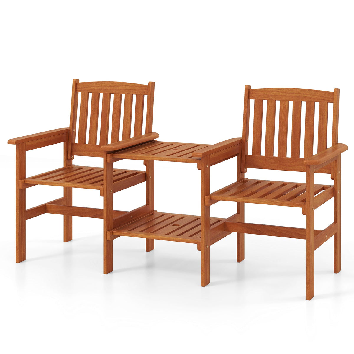 2-Seater Outdoor Patio Furniture Set with 1.57 Inch Umbrella Hole