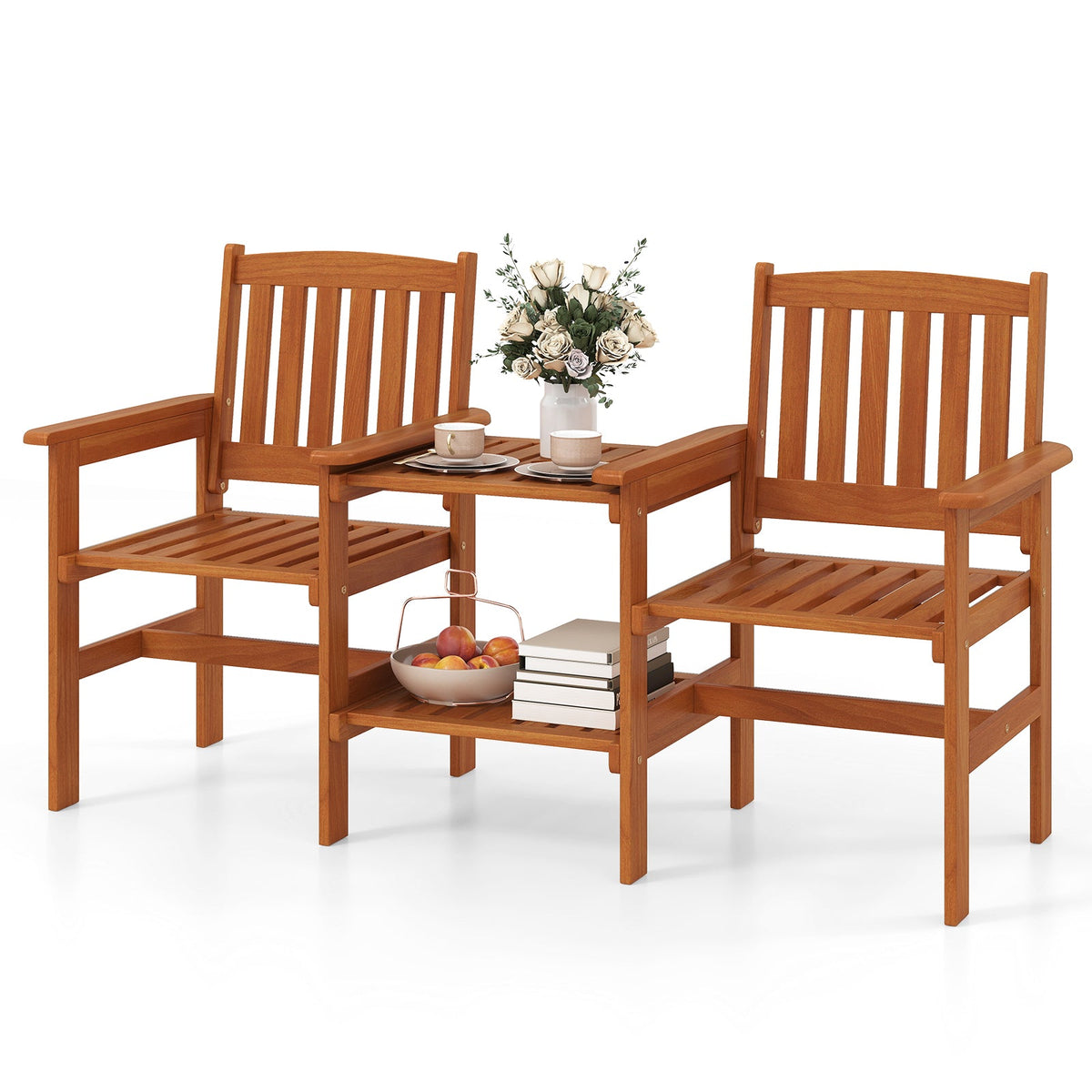 2-Seater Outdoor Patio Furniture Set with 1.57 Inch Umbrella Hole