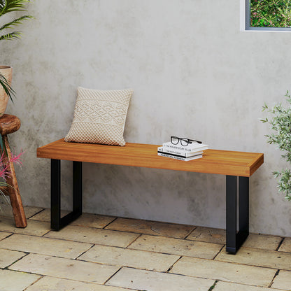 48-Inch Acacia Wood Outdoor Bench Set of 2