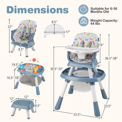 16-in-1 Convertible High Chair with Activity Center