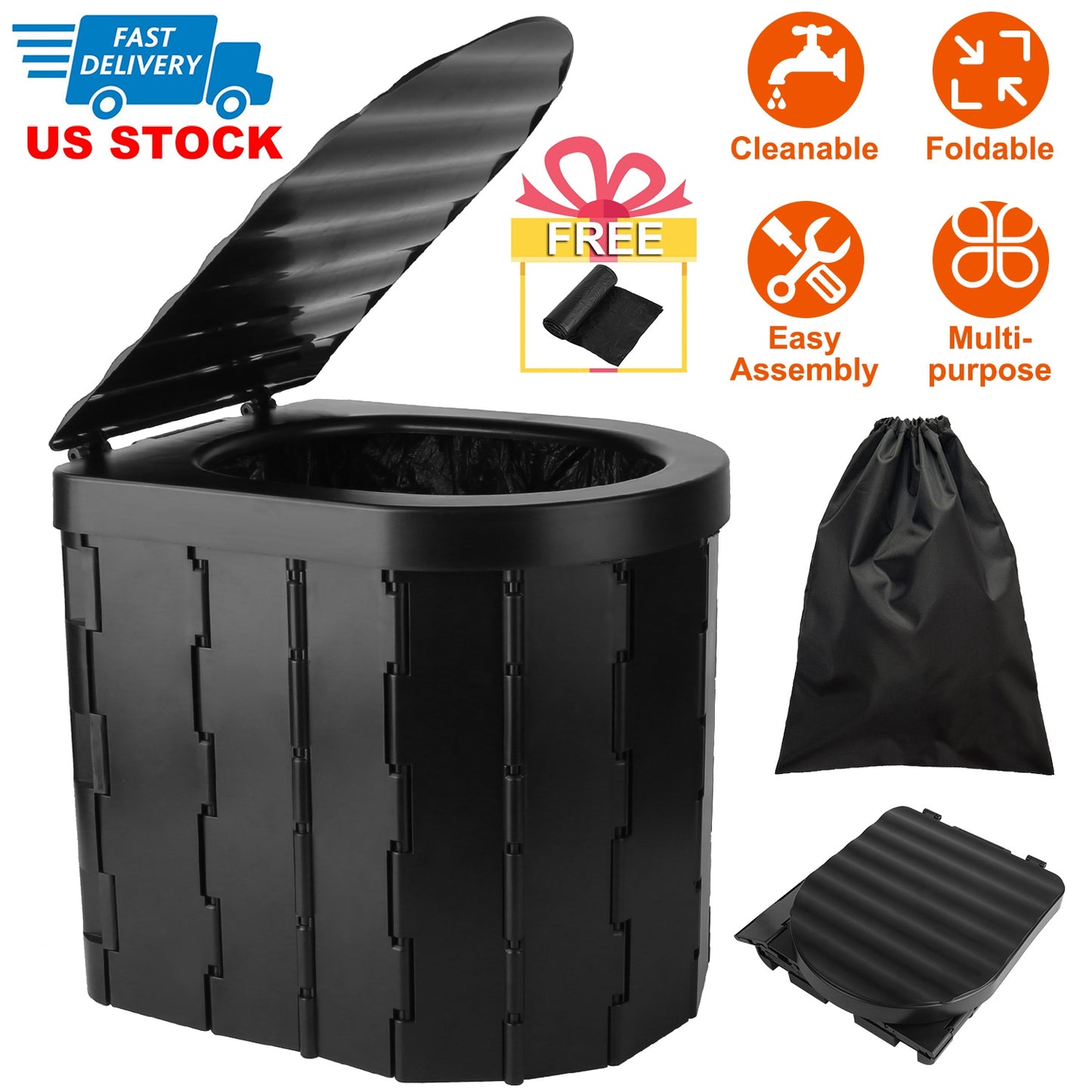 6.18 Gallon Trash Bags - 48 Count Black Unscented Liners