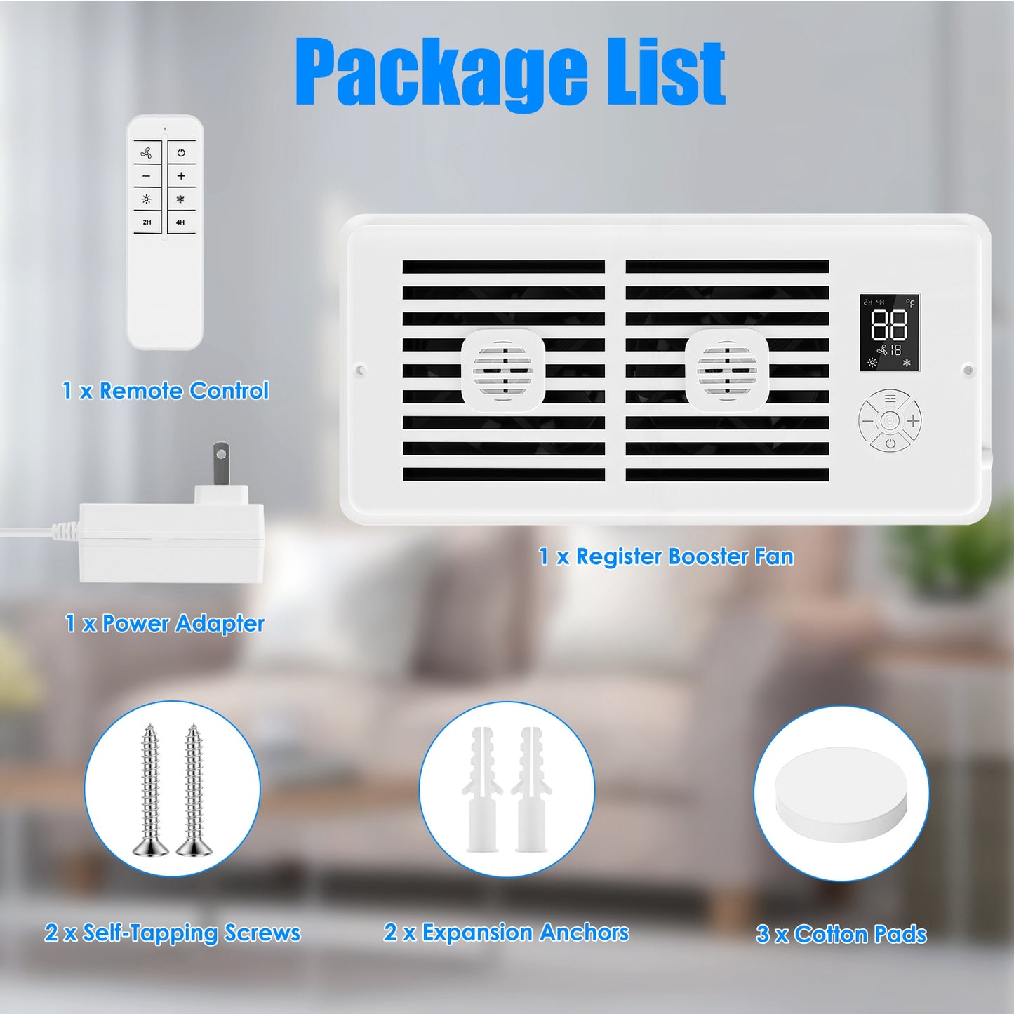 Register Booster Fan 4x10 with Smart Temperature Control