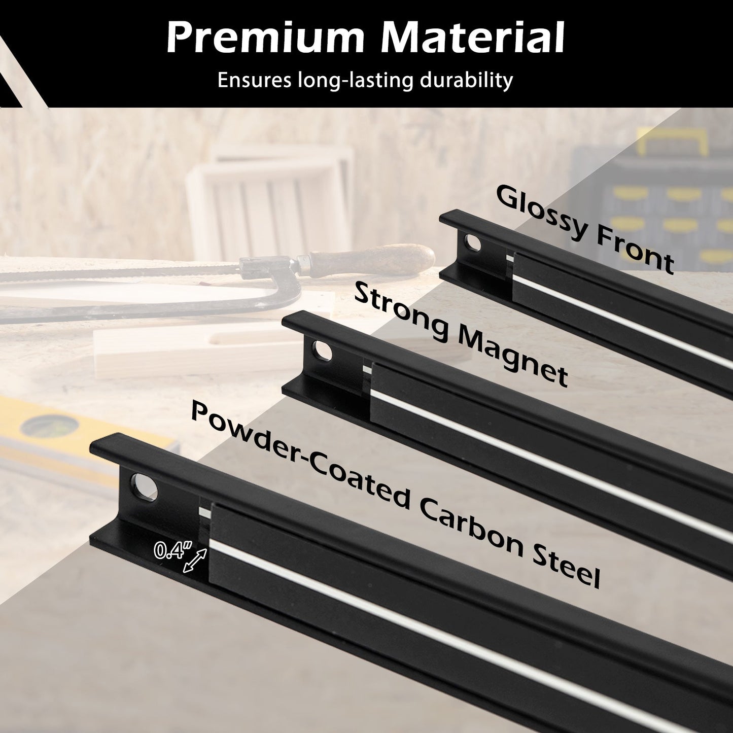 18 Inch Magnetic Tool Holder Strip with Mounting Screws