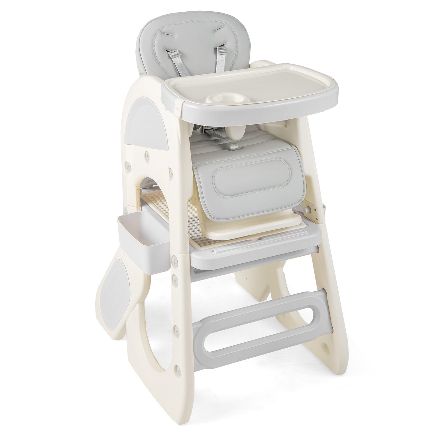 Convertible Baby High Chair with Adjustable Backrest & Tray