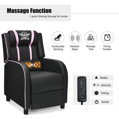 Gaming Recliner Chair with Massage and Footrest