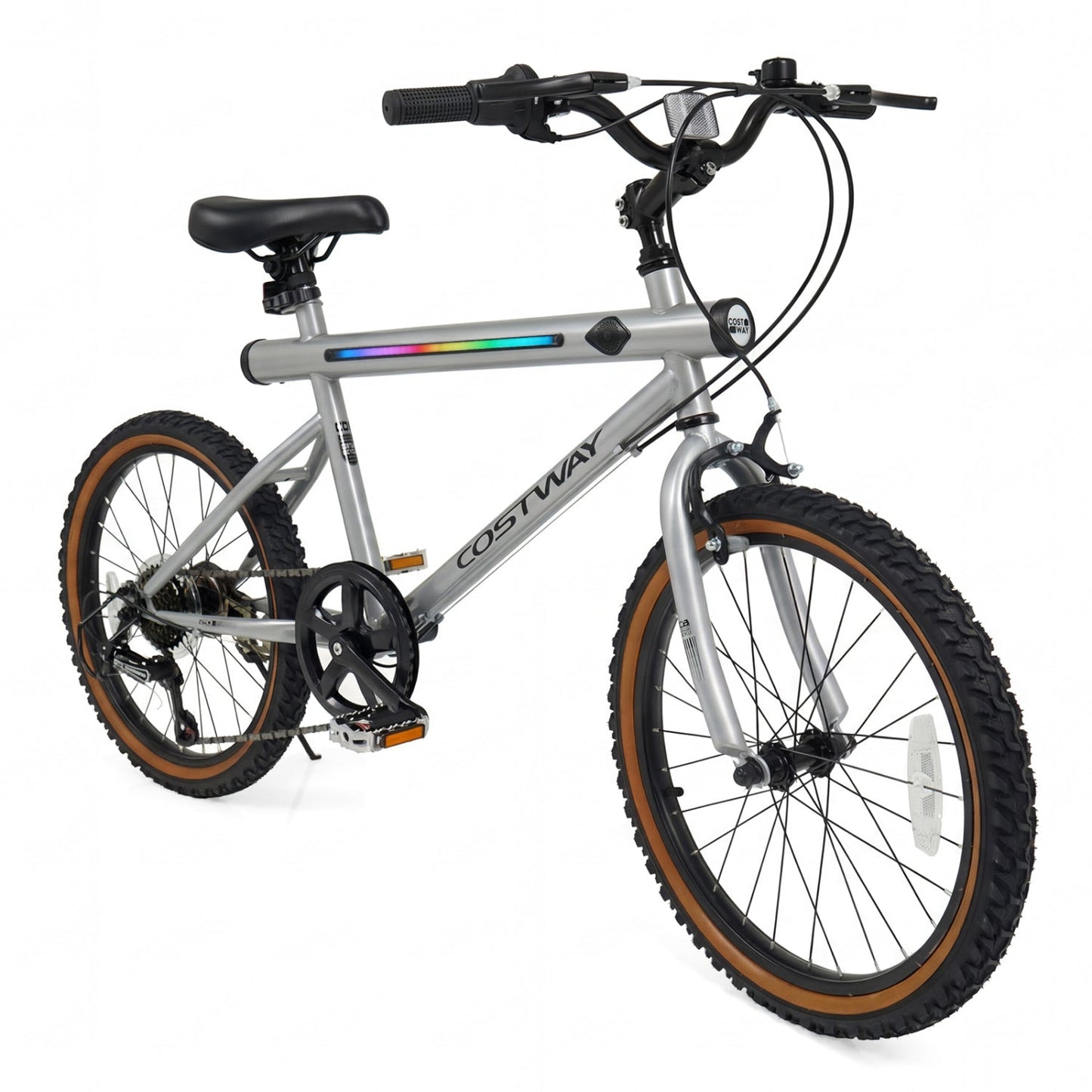 20 Inch LED-lit Cycling Bike with 2 Speakers and Ambient Lights for Men and Women