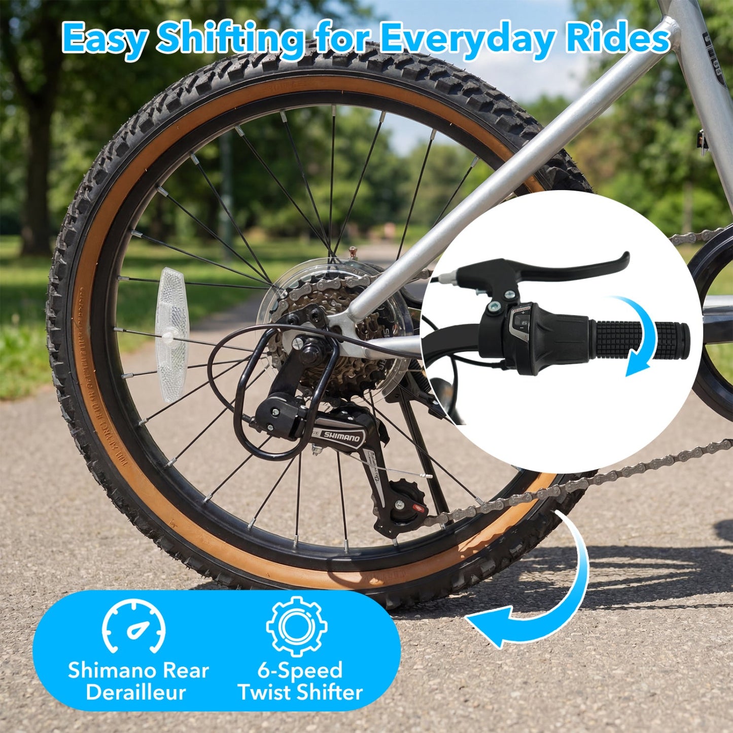 20 Inch LED-lit Cycling Bike with 2 Speakers and Ambient Lights for Men and Women