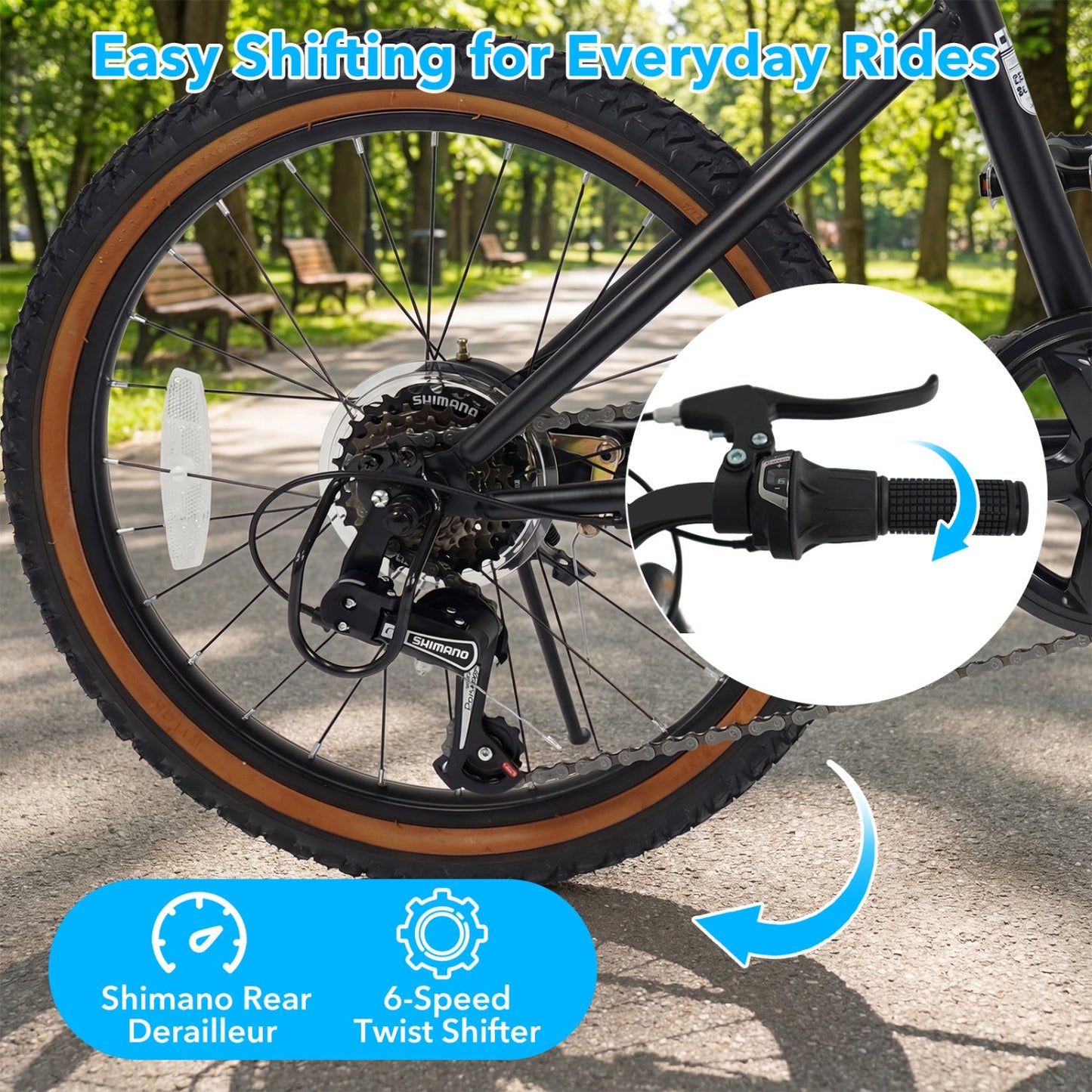 20 Inch LED-lit Cycling Bike with 2 Speakers and Ambient Lights for Men and Women