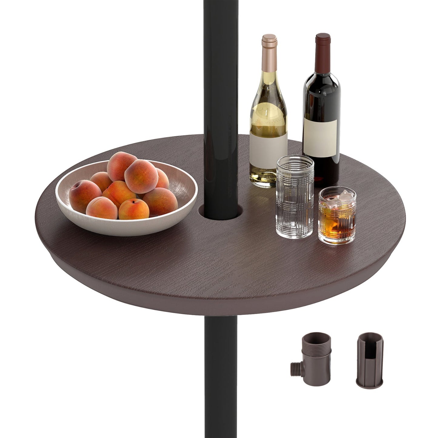 20 Inch Outdoor Adjustable Umbrella Table for 2 Sizes Patio Umbrella Pole