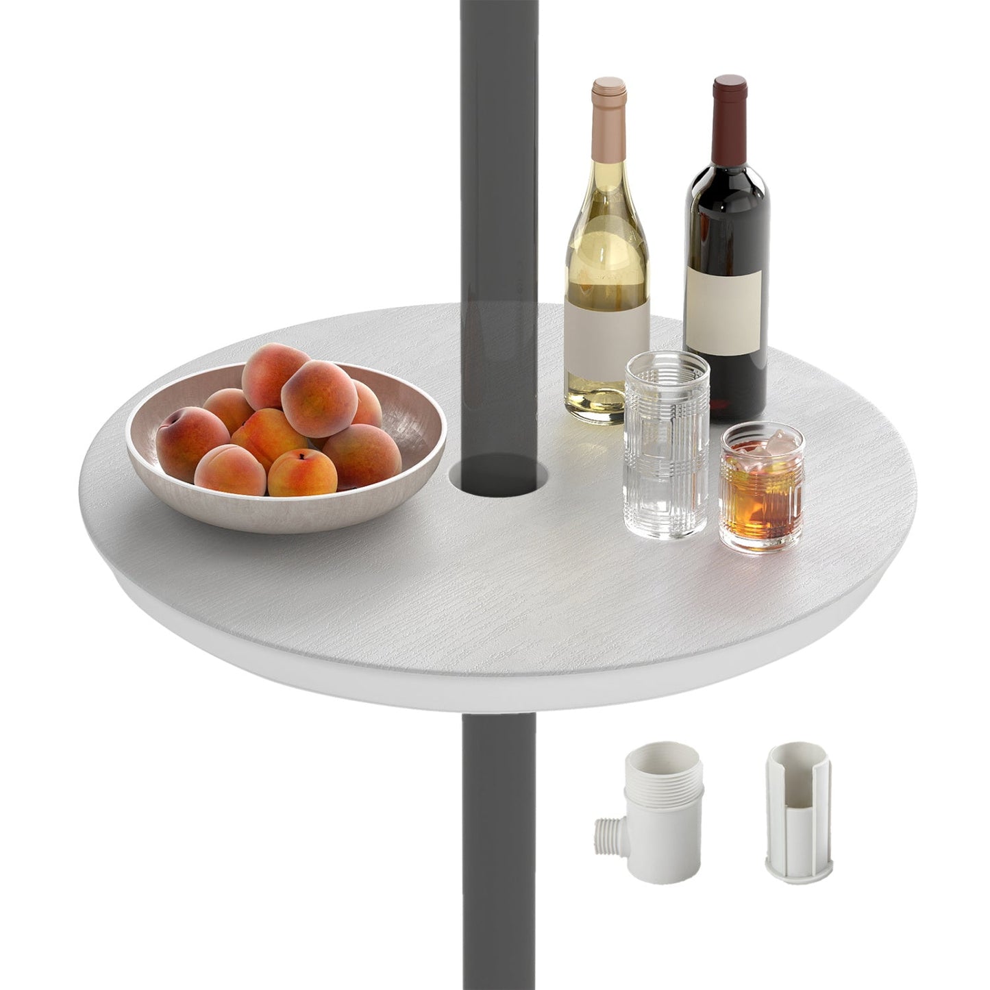 20 Inch Outdoor Adjustable Umbrella Table for 2 Sizes Patio Umbrella Pole