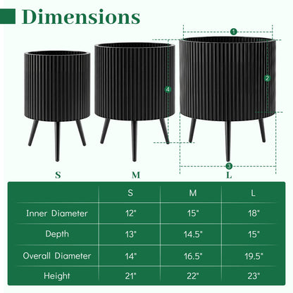 20-Inch Raised Metal Planter with Stand and Drainage Holes
