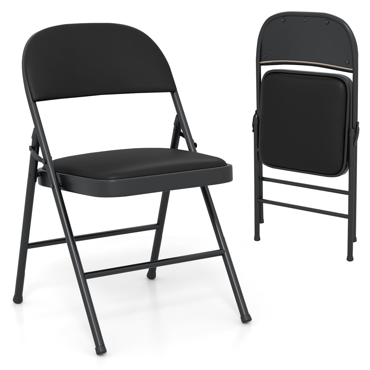 Folding Conference Chairs with Metal Frame - 2 Pack
