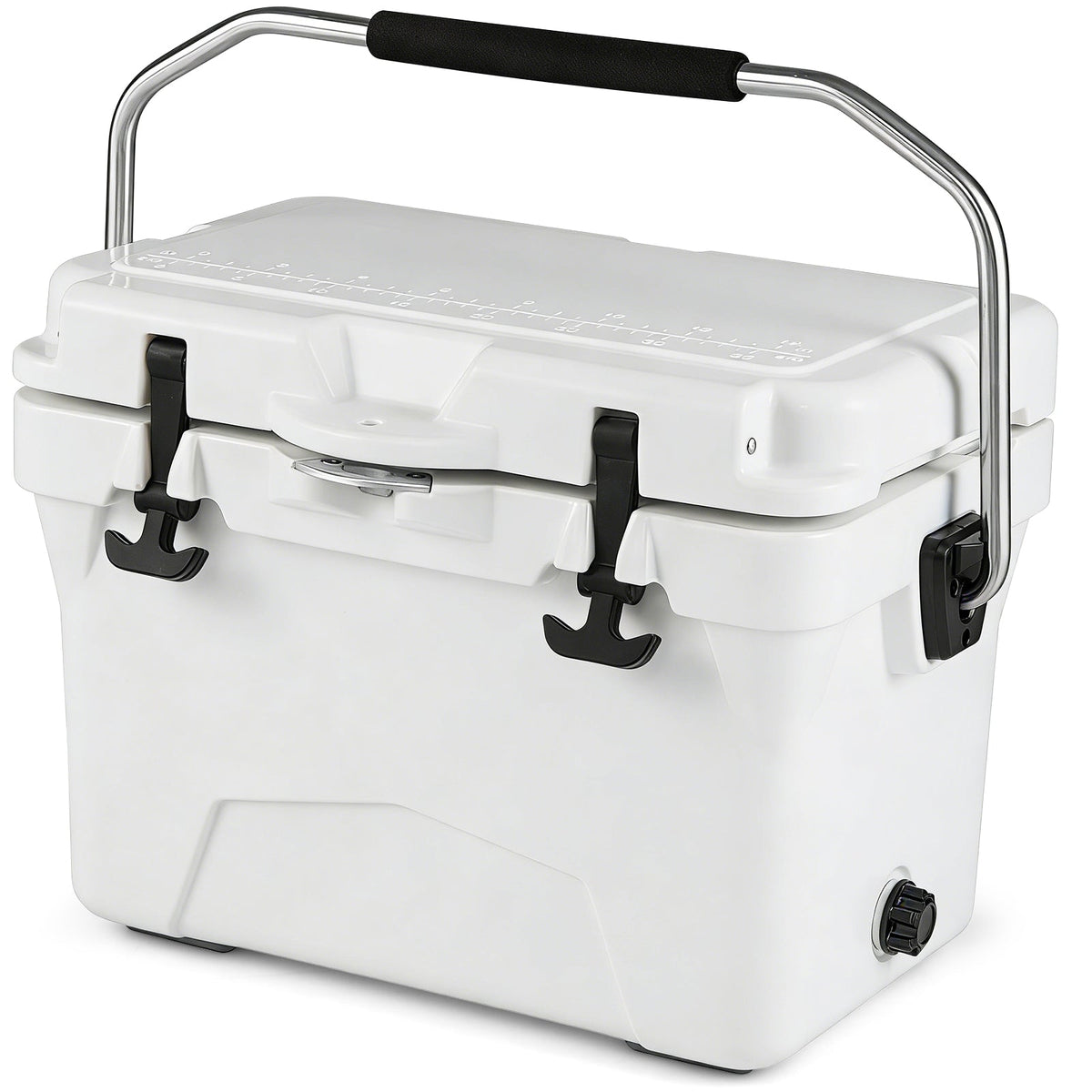 20 Quart Portable Hard Cooler with Built-in Ruler and Bottle