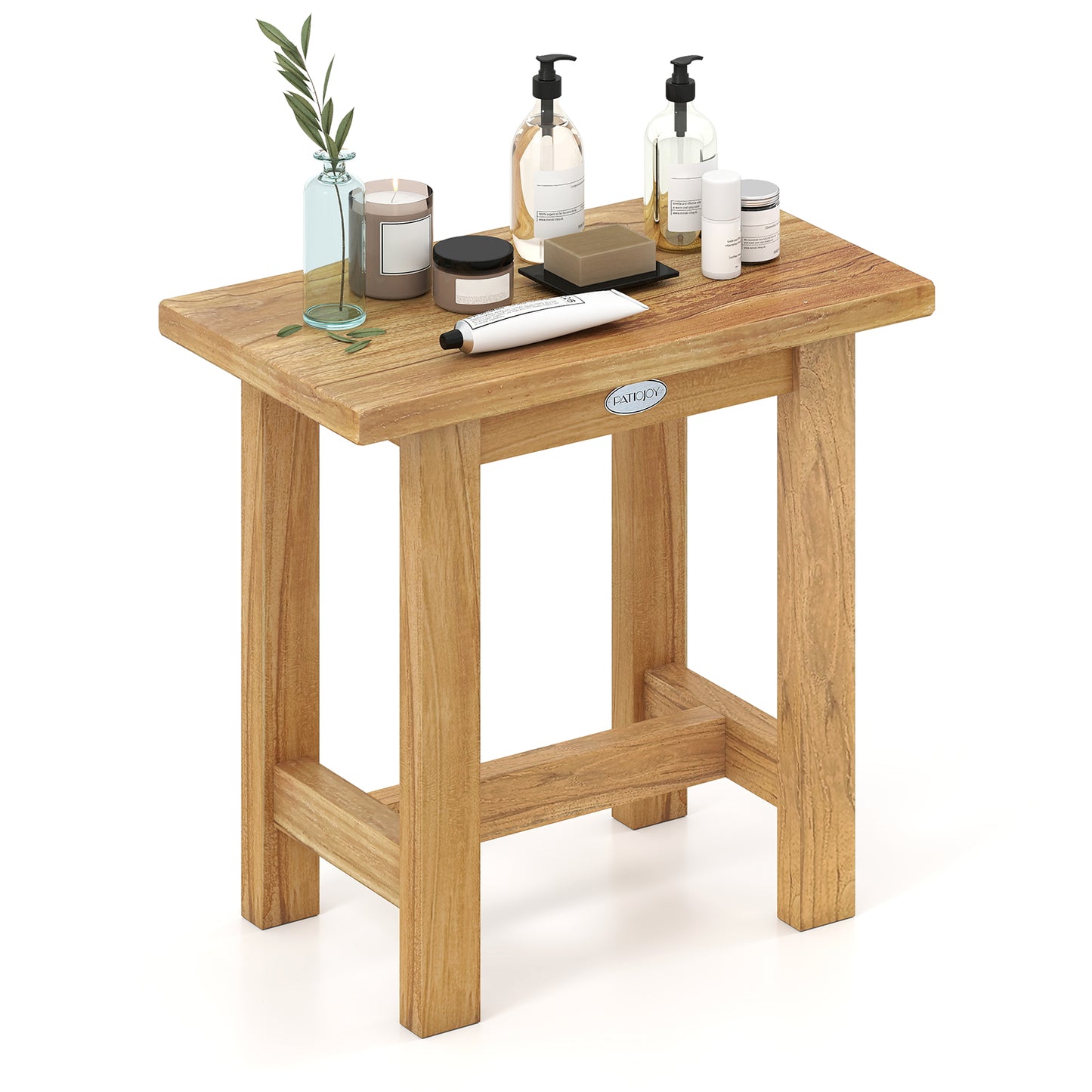 Teak Shower Bench 20 Inch Waterproof Bathroom Stool