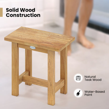 Teak Shower Bench 20 Inch Waterproof Bathroom Stool
