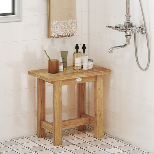 Teak Shower Bench 20 Inch Waterproof Bathroom Stool
