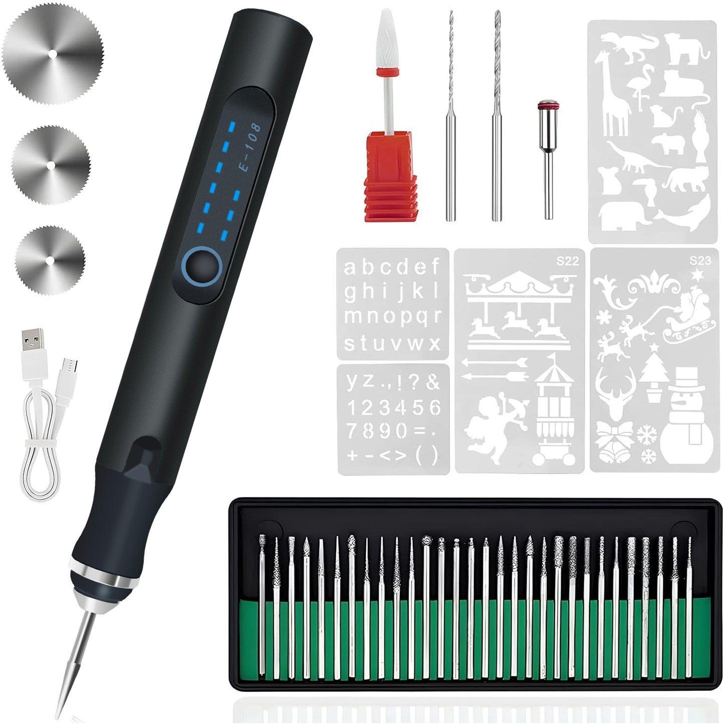 Electric Engraving Pen with 33 Bits & 3 Speed Settings