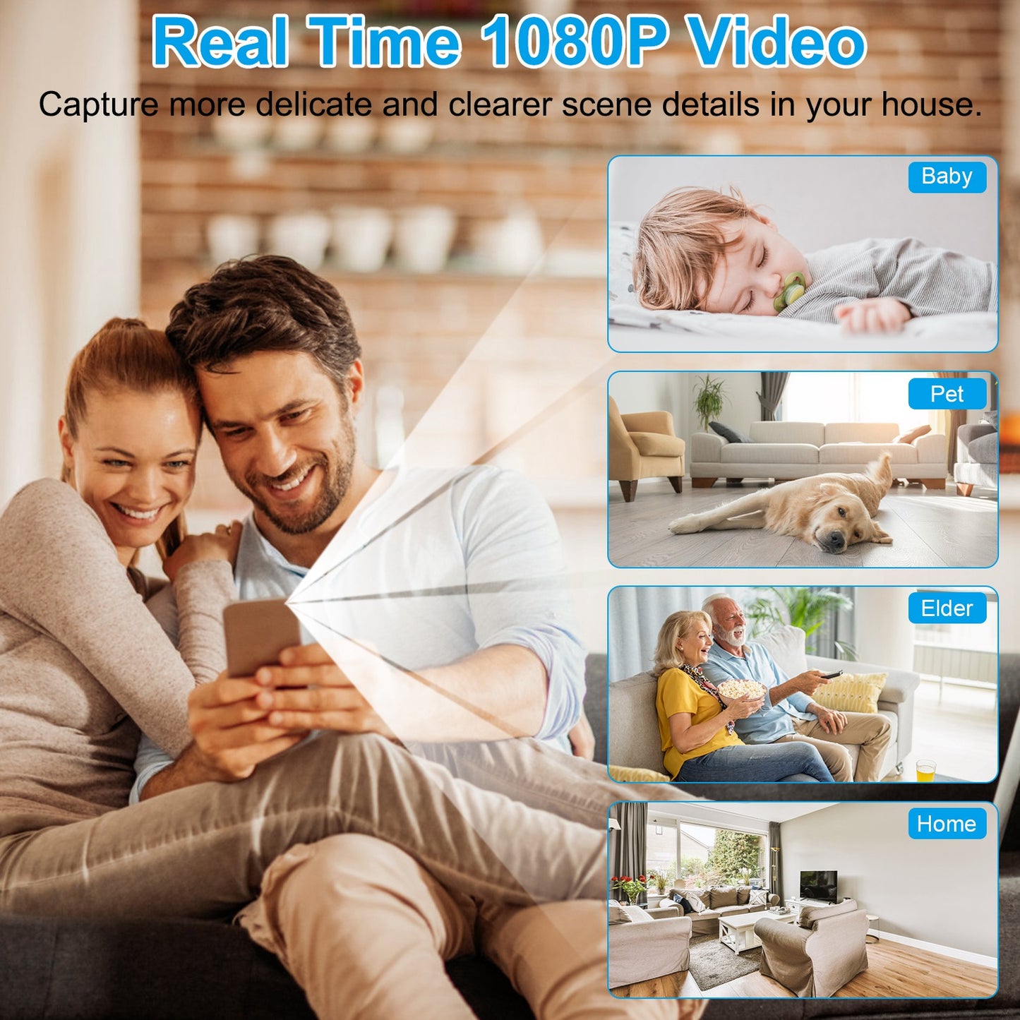 1080P WiFi Mini Security Camera with Night Vision & Motion Detection