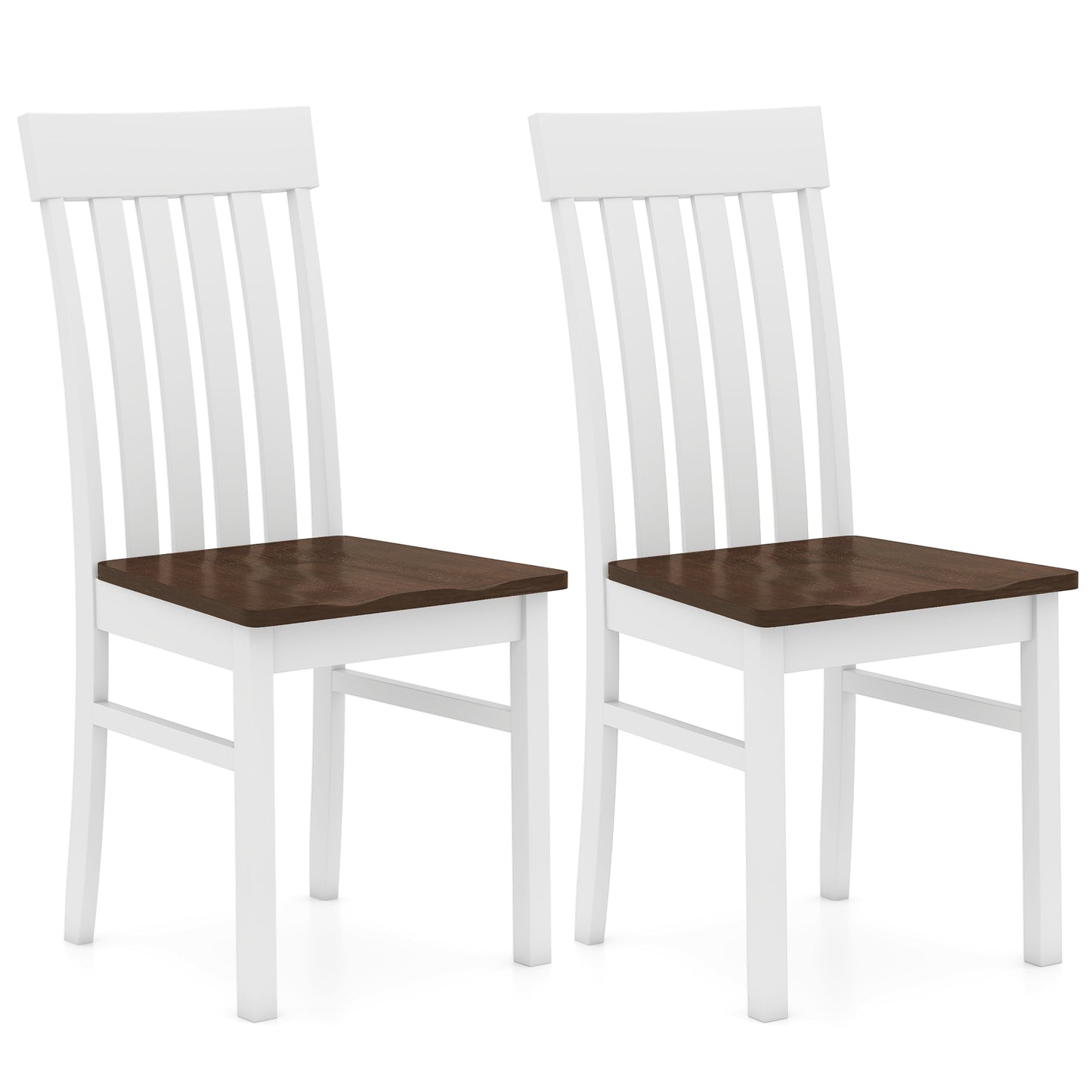 Dining Chairs with Slatted High Backrest, Set of 2