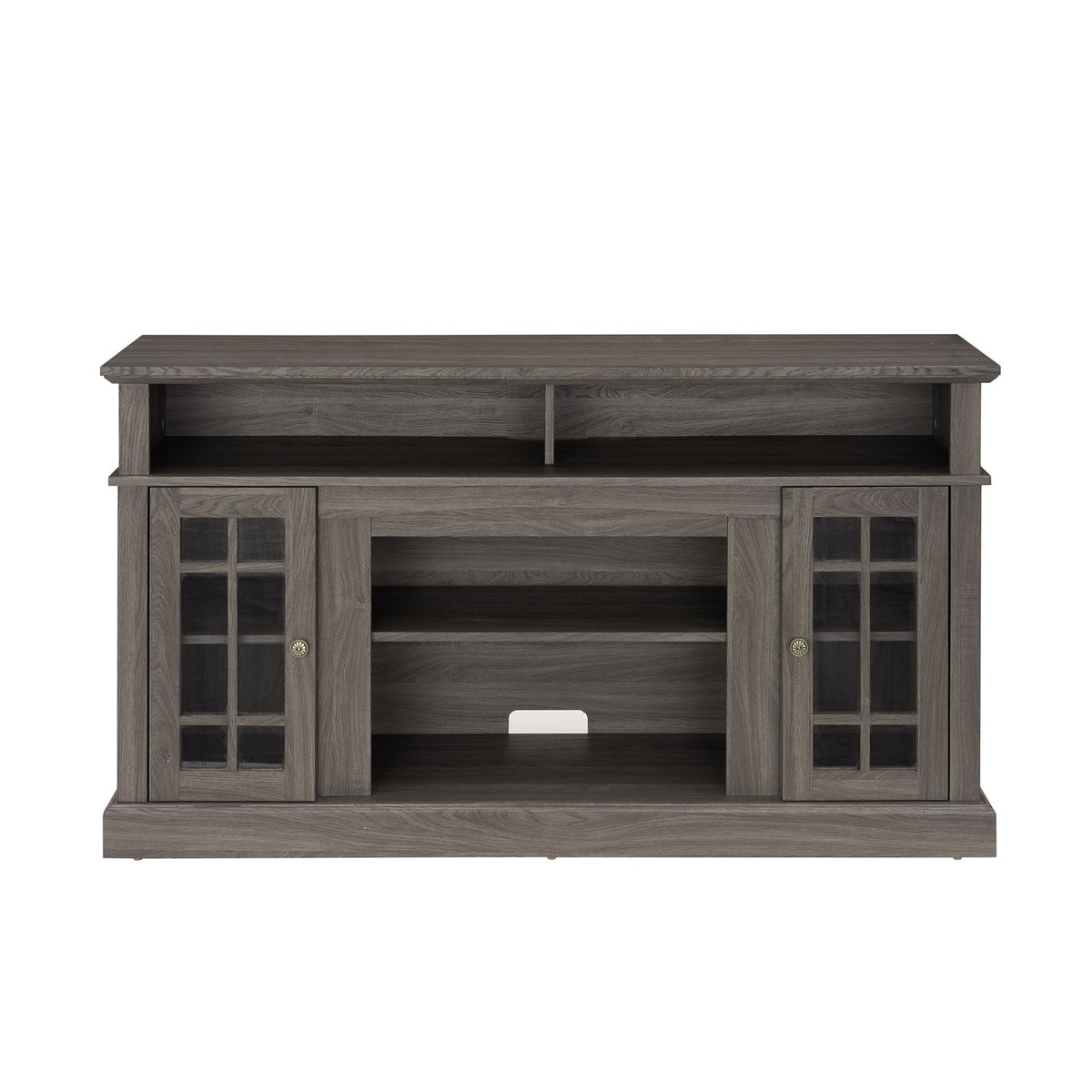 58" TV Stand with Glass Door Cabinets for TVs up to 65"