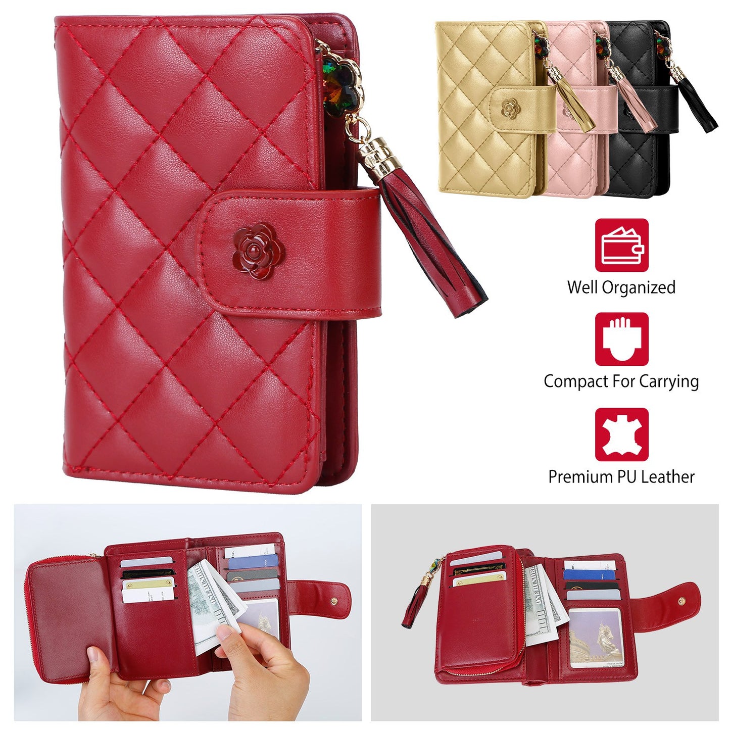 Women’s PU Leather Wallet with Tassel